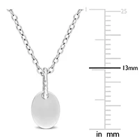 Oval Pendant with Chain in Sterling Silver