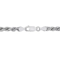 4mm Diamond Cut Rope Chain Necklace in Sterling Silver, 18"