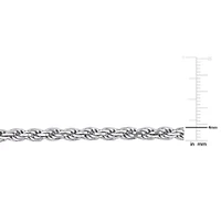 4mm Diamond Cut Rope Chain Necklace in Sterling Silver, 18"
