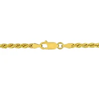 2.9mm Diamond Cut Rope Chain Necklace in Yellow Plated Sterling Silver, 20"