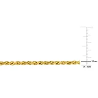 2.9mm Diamond Cut Rope Chain Necklace in Yellow Plated Sterling Silver, 20"