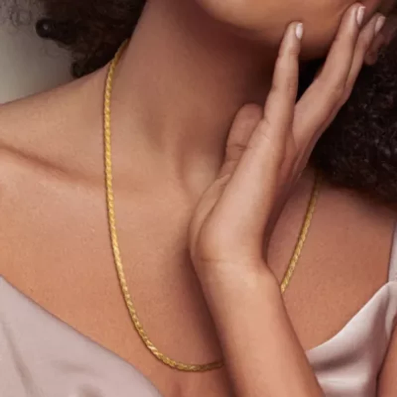 2.9mm Diamond Cut Rope Chain Necklace in Yellow Plated Sterling Silver, 20"