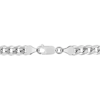6.1mm Diamond Cut Curb Bevelled Necklace in Sterling Silver, 18"