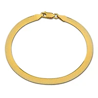 5.35mm Herringbone Bracelet in Yellow Plated Sterling Silver, 7.5"