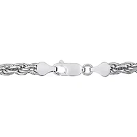 5mm Diamond Cut Rope Chain Anklet in Sterling Silver, 9"
