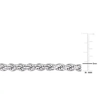 5mm Diamond Cut Rope Chain Anklet in Sterling Silver, 9"