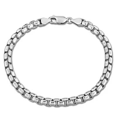 5.20mm Box Link Anklet in Sterling Silver, 9"
