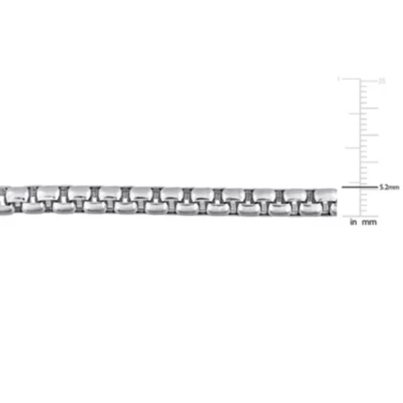5.20mm Box Link Anklet in Sterling Silver, 9"