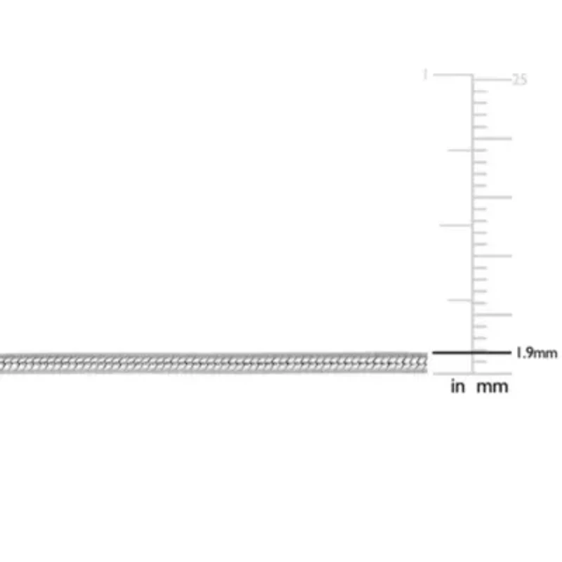 1.9mm Snake Chain Necklace and Bracelet Set in Sterling Silver, 18"+7.5"