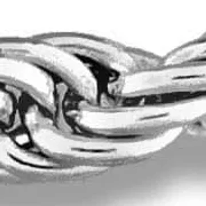 Rope & Curb Link Bracelet in Sterling Silver, 7.5"