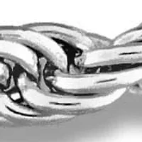 Rope & Curb Link Bracelet in Sterling Silver, 7.5"