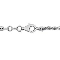 Rope & Curb Link Bracelet in Sterling Silver, 7.5"