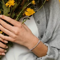 Rope & Curb Link Bracelet in Sterling Silver, 7.5"