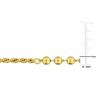 5mm Bead Chain Bracelet in Yellow Plated Sterling Silver, 6.5" + 1" Ext