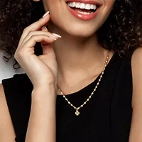 4 Leaf Clover Pendant with Chain in Yellow Plated Sterling Silver, 16"+2"ext