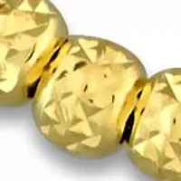 1.7mm Wheat Link and 2.5mm Bead Bracelet in Yellow Plated Sterling Silver, 8"+1"ext