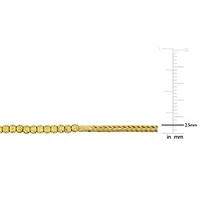 1.7mm Wheat Link and 2.5mm Bead Bracelet in Yellow Plated Sterling Silver, 8"+1"ext