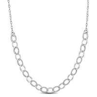 4.5mm Oval Link Chain Necklace in Sterling Silver, 15" + 1"