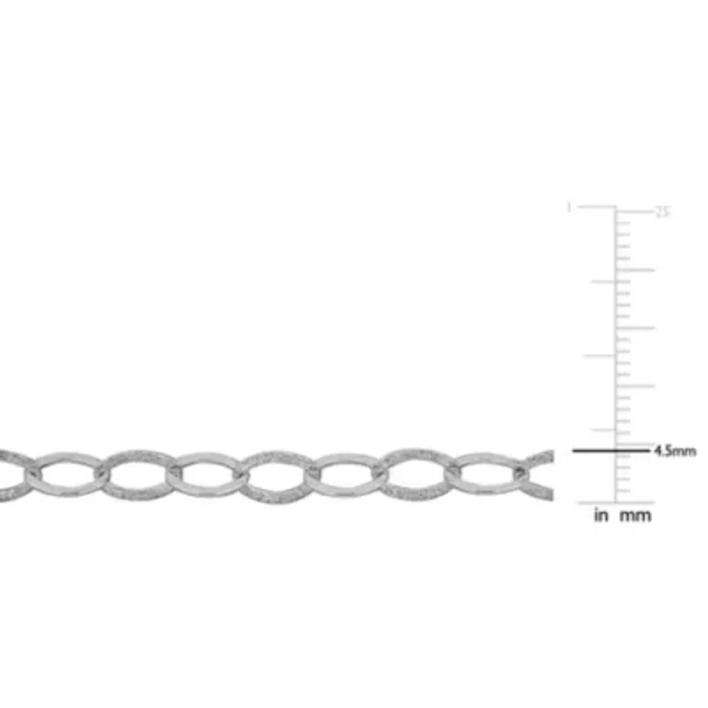 4.5mm Oval Link Chain Necklace in Sterling Silver, 15" + 1"