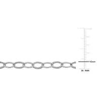 4.5mm Oval Link Chain Necklace in Sterling Silver, 15" + 1"