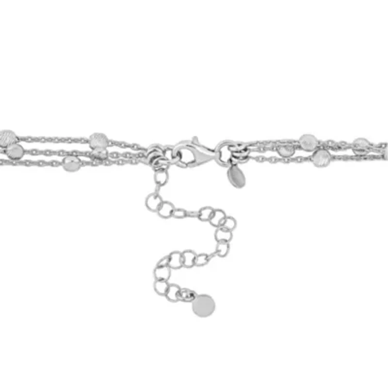 Multi Strand Necklace in Sterling Silver , 15"+1" Ext.