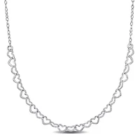 4.5mm Heart Link Necklace in Sterling Silver, 16.5 + 1.5 Ext.
