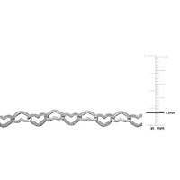 4.5mm Heart Link Necklace in Sterling Silver, 16.5 + 1.5 Ext.