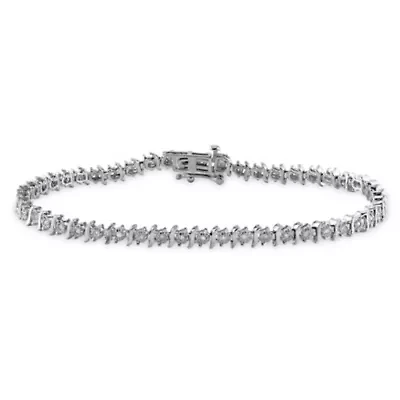 Diamond Bracelet in 10k White Gold - 7 in