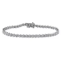 Diamond Bracelet in 10k White Gold - 7 in
