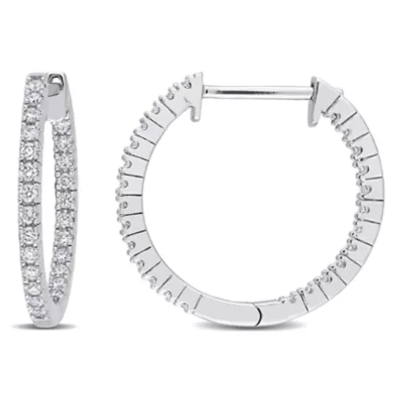 Diamond Earrings in 10k White Gold