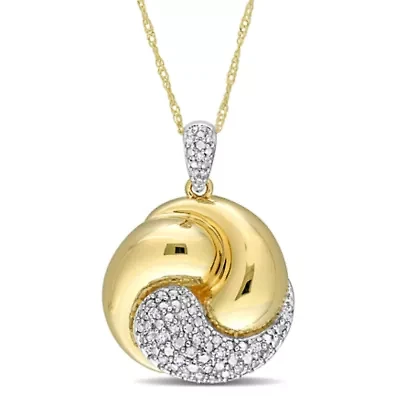 Diamond Pendant in 14k Yellow Gold- 17 in