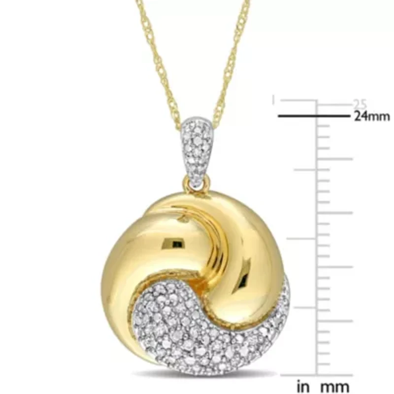Diamond Pendant in 14k Yellow Gold- 17 in
