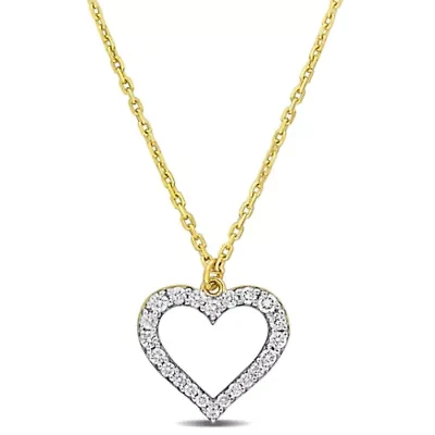 Diamond Heart Pendant with Chain in 10K Yellow Gold