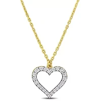 Diamond Heart Pendant with Chain in 10K Yellow Gold