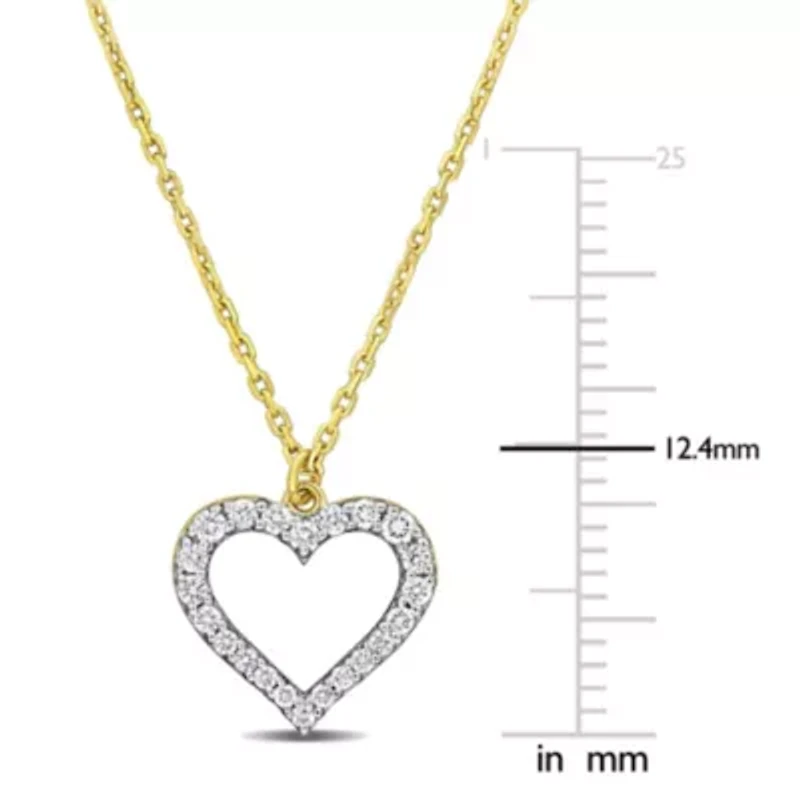 Diamond Heart Pendant with Chain in 10K Yellow Gold