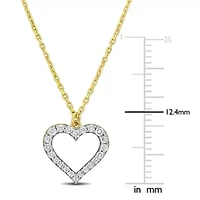Diamond Heart Pendant with Chain in 10K Yellow Gold