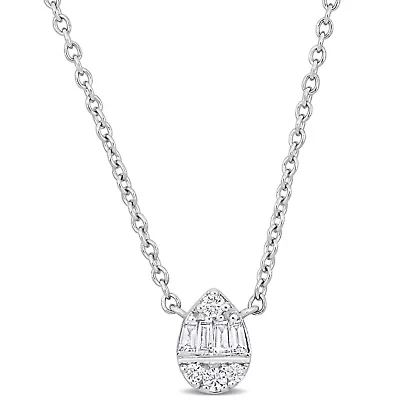 Diamond Necklace in 14k White Gold- 16 in