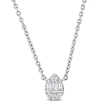 Diamond Necklace in 14k White Gold- 16 in