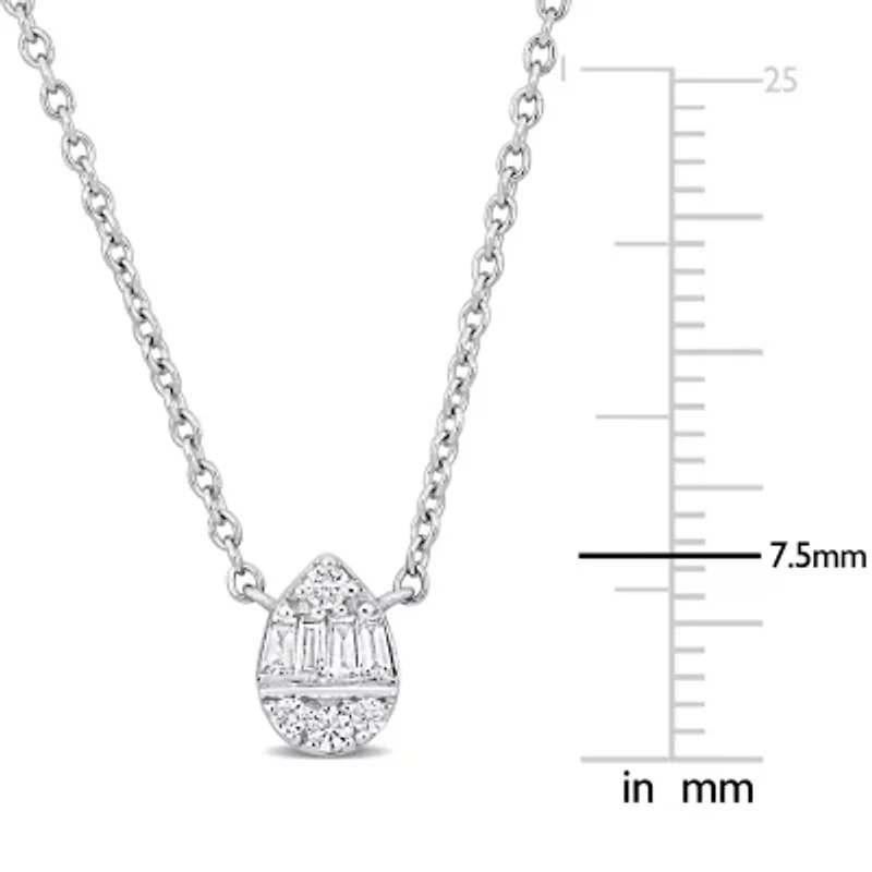 Diamond Necklace in 14k White Gold- 16 in