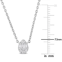 Diamond Necklace in 14k White Gold- 16 in