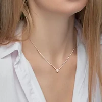 Diamond Necklace in 14k White Gold- 16 in