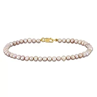 3-4mm Freshwater Cultured Pearl Bracelet in 14k Yellow Gold - 7.25 in