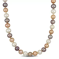 6-7mm Freshwater Cultured Pearl Necklace in Sterling Silver- 18 in