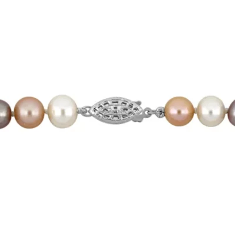 6-7mm Freshwater Cultured Pearl Necklace in Sterling Silver- 18 in