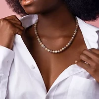 6-7mm Freshwater Cultured Pearl Necklace in Sterling Silver- 18 in