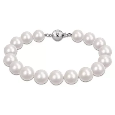 9- 10mm Freshwater Cultured Pearl Bracelet in Sterling Silver - 7.5 in