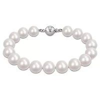9- 10mm Freshwater Cultured Pearl Bracelet in Sterling Silver - 7.5 in