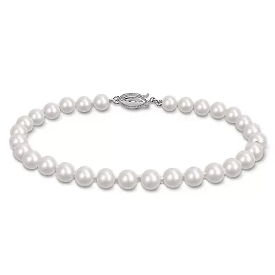 5-5.5mm Freshwater Cultured Pearl Bracelet in Sterling Silver - 7.5 in