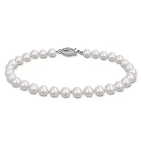 5-5.5mm Freshwater Cultured Pearl Bracelet in Sterling Silver - 7.5 in