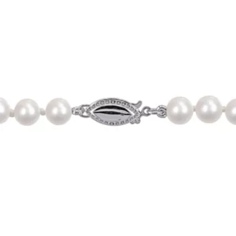 5-5.5mm Freshwater Cultured Pearl Bracelet in Sterling Silver - 7.5 in